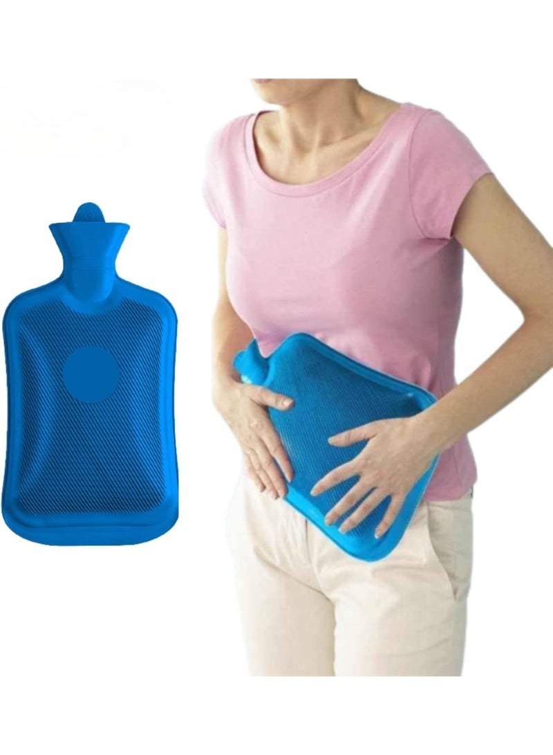 قربة مياه حرارية مطاطية سعة 2.5 لتر بتصميم مضلع لتوزيع الحرارة - مثالية لتخفيف تقلصات الجسم والآلام - تصميم آمن ومانع للتسريب - Image 2